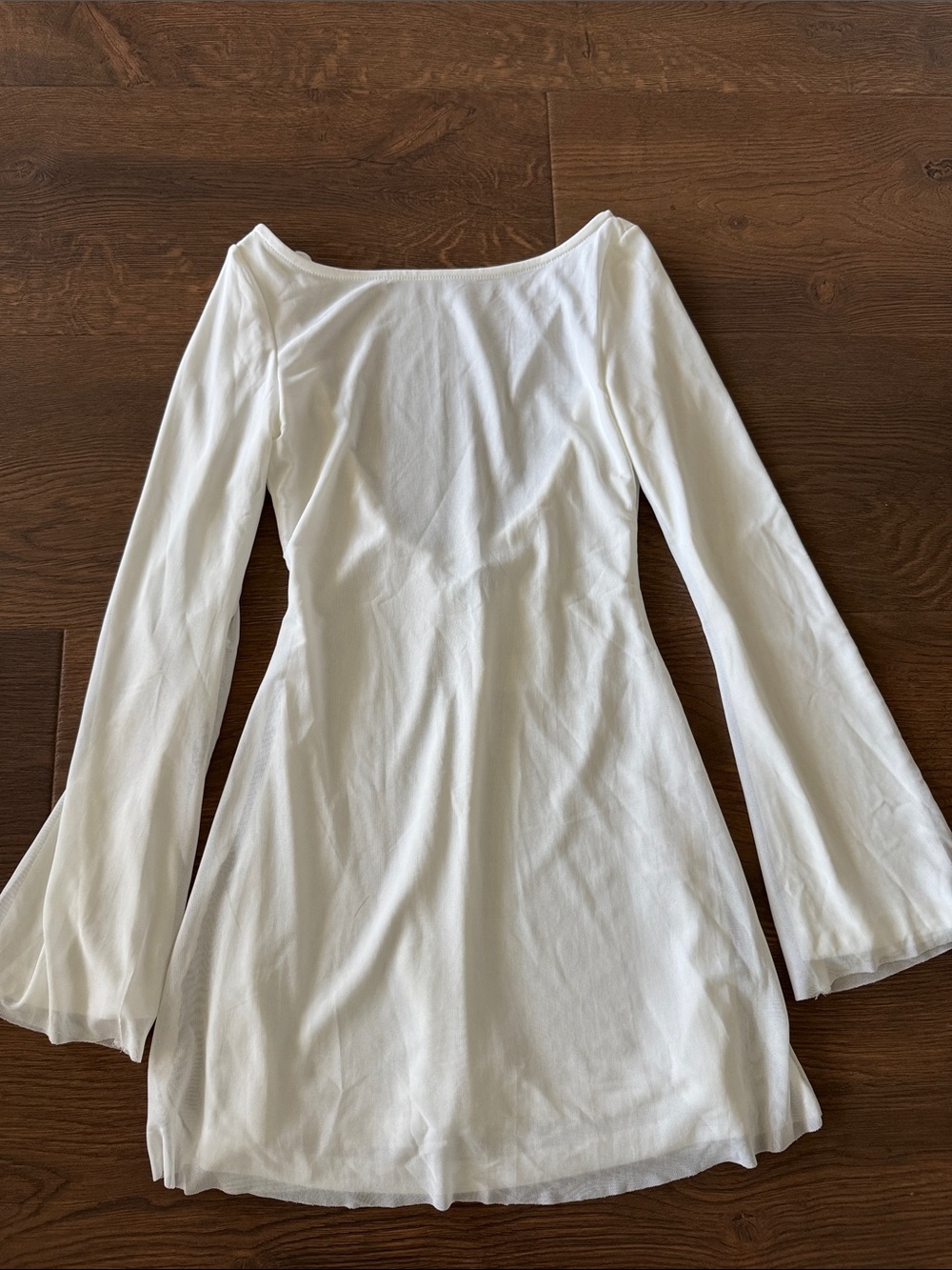 Princess Polly White Long Sleeve A-Line Mini Dress